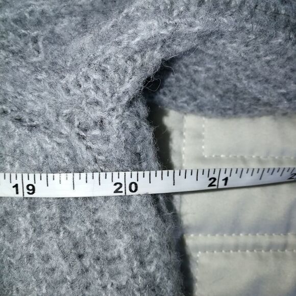 FASHION NOVA Grey & Turquoise Stripes Chunky Knit Cropped Sweater Large - Picture 9 of 13